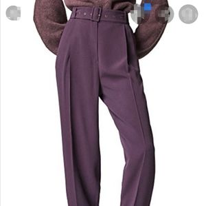 Massimo Dutti belted paper bag pants trousers